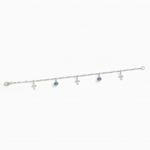 Swarovski Crystal Charm Bracelet  -Light Sapphire