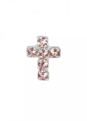 Swarovski Crystal Light Peach Cross Pin
