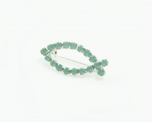 Pacific Opal Swarovski Crystal Fish Brooch