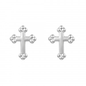 Sterling Silver Club Cross Earrings