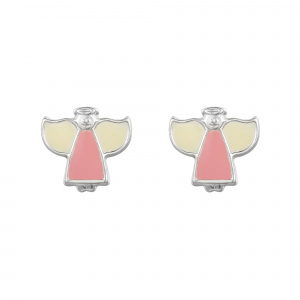Sterling Silver Enamelled Angel Earrings