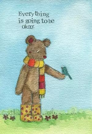 Everything Will Be Ok Encouragement Card Single card