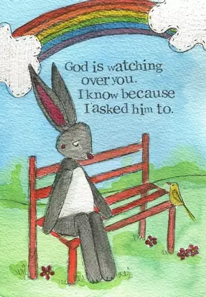 Encouragement Card Watching Over You  Single card