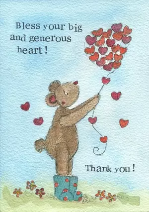 Thank You Card Generous Heart Single card
