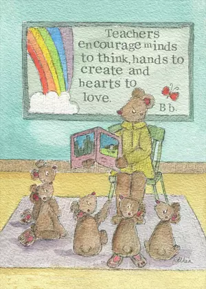 Teacher Print Hearts to love single print