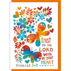 Trust in the Lord Butterflies Greetings Card