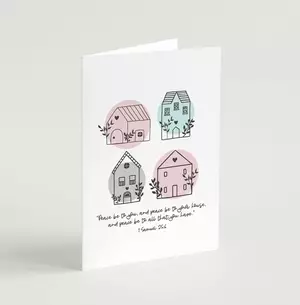 'Peace Be To Your House' (Scandi Home) A6 Greeting Card