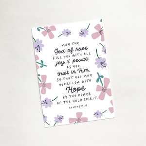 'May the God Of Hope' (Petals) Mini Card