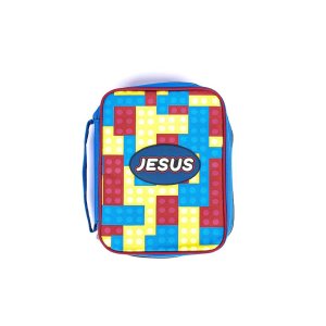 Jesus Block Design Canvas Bible Cover - Large