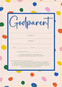 Godparent Certificate - Dots