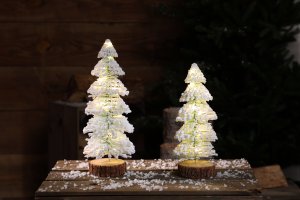 31 cm Snowy Needle Tree Warm White LED