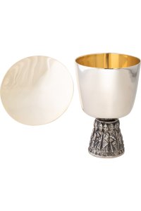 Nickel Plated Chalice with Gold Plated Inside H 15 cm