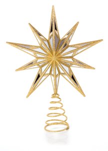 30cm Mirror Star Tree Topper with Gold Edging