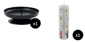 20cm Wise Men Pillar Advent Candle & Pillar Candle Holder