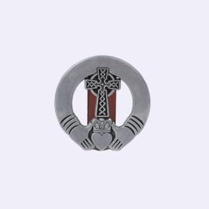 Claddagh With Cross & Stone Visor Clip - Pack of 4