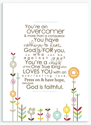 Overcomer (Flowers) A6 Greeting Card