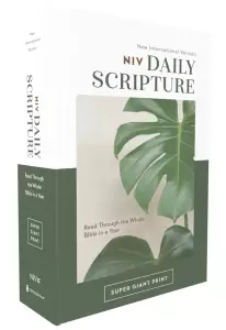 NIV, Daily Scripture, Super Giant Print, Paperback, White/Green, Comfort Print
