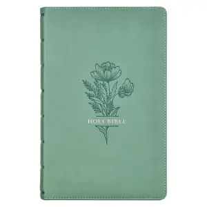 Teal Floral Faux Leather Giant Print Standard-size King James Version Bible with Thumb Index