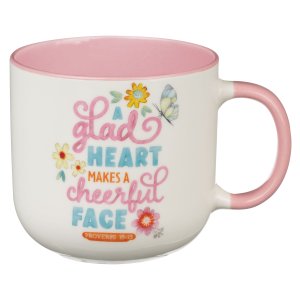 Mug Pink A Glad Heart Makes A Cheerful Face Prov. 15:13