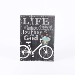 Life Is A Beautiful Journey Chalk Print Wood Slat Wall Decor
