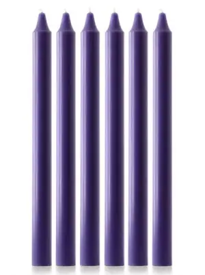 15" x 1 1/8" Advent Candle Set - Purple - Pack of 6 (Over-Dipped)