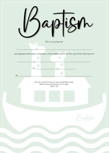 Baptism Certificate - Arc (Child) - 10 pack
