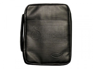 Black Fish Imitation Leather Bible Cover - Large