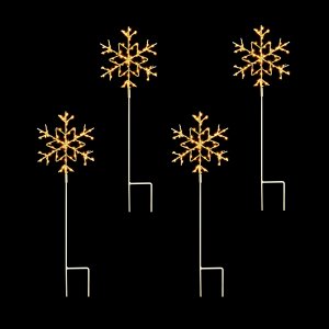 Set of 4 60cm SnowFlake Path Light with 260 LEDs in Warm White