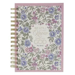 Journal Spiral Purple Floral Be Still and Know Ps. 46:10