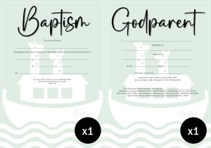 2 x 10 Packs Baptism / Godparent Certificate - Arc