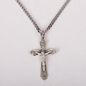 24" Sterling Silver Crucifix Necklace