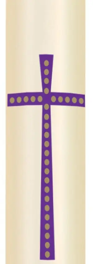 Candle Sticker - Purple Cross (Without Year)
