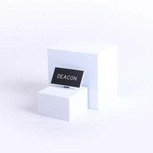 Badge Engraved Deacon Black Clip
