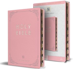 KJV Holy Bible, Large Print Handy, Pink Premium IL, Indexed