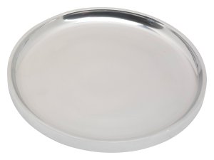 Polished Aluminium Candlestick Plate D 14 cm