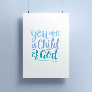 Child Of God (Blue) A4 Print