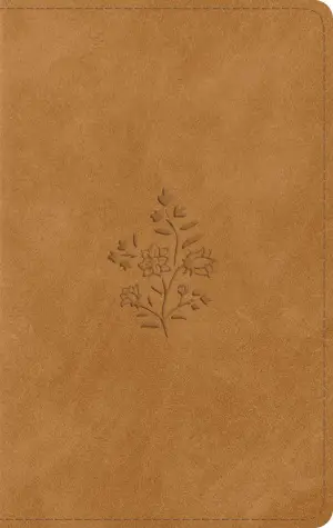 ESV Giant Print Personal Size Bible, Red Letter, Thumb Indexed (TruTone, Nubuck Caramel, Wildflower Design)