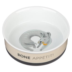 Ceramic Bowl Bone Appetit! Large Taupe