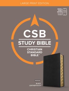 CSB Study Bible, Large Print, Digital Study Edition, Black LeatherTouch, Indexed