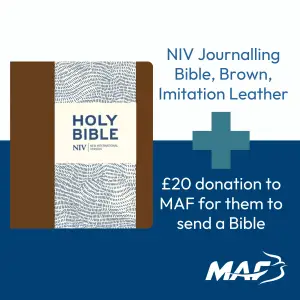 NIV Journalling Bible, Brown, Imitation Leather and MAF Bible Donation