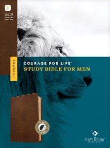 NLT Courage For Life Study Bible for Men, Filament Enabled (LeatherLike, Rustic Brown Lion, Indexed)