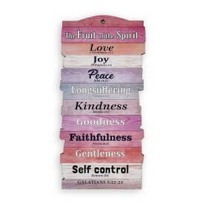 Large Stacked Wooden Plaque – "Fruit of the Spirit" (Galatians 5:22–23)