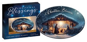 Christmas Blessings Ceramic Oval Plaque