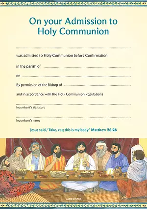 Certificate of Admission to Holy Communion (Anglican) Pack of 10