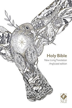 NLT  Anglicised, Bible, White, Paperback, Gold Embossed Cover, Lay-Flat Binding, Contemporary Language