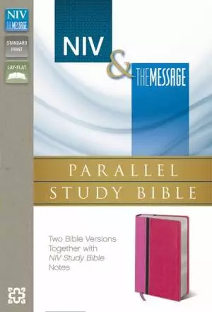NIV, The Message, Parallel Study Bible, Imitation Leather, Pink/Red, Lay Flat