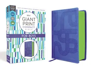 NIrV, Giant Print Compact Bible for Boys, Leathersoft, Blue, Comfort Print