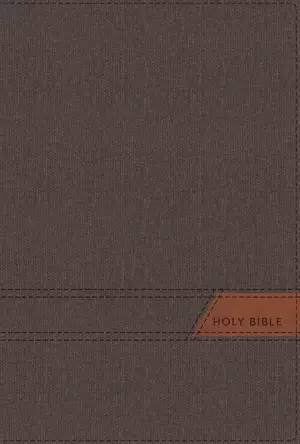 NIV, Thinline Bible, Large Print, Cloth Flexcover, Gray, Red Letter, Thumb Indexed, Comfort Print