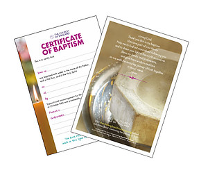Holy Baptism Certificate - Pack of 20