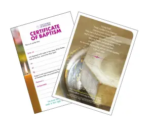 Pack 20 Church of England Holy Baptism Certificate